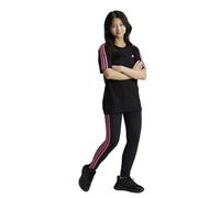 adidas Bambina Essentials 3-Stripes Cotton Tights, black/pulse magenta, 7-8 Years