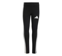 Adidas Bambina Essentials 3 Stripes Leggings, Black/White, 3-4 Years