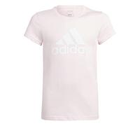 adidas Bambina Essentials Big Logo Cotton Tee, Clear Pink/White, 7-8 Years