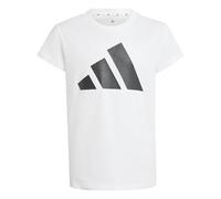 adidas Bambina Essentials Cotton T-Shirt, White/Black, 14-15 Years