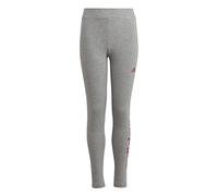 adidas Bambina Essentials Linear Logo Cotton Tights, Medium Grey Heather/Semi Lucid Fuchsia, 9-10 Years