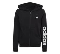 adidas Bambina Essentials Linear Logo Full-Zip Hoodie, Black/White, 7-8 Years