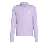 adidas Bambina GOTO PZ 1/4 Zip Longsleeve Tee, White/Powder Plum, 14-15 Years