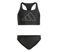 adidas Bambina Performance Big Bars Bikini Girls, Black/White, 7-8 Years