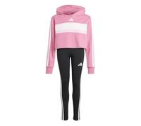 adidas Bambina SEASONAL ESSENTIALS TIBERIO 3 STRIPES FLEECE LEGGINGS SET, pink fusion/white/clear pink, 13-14 Years
