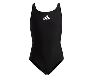 adidas Bambina Solid Small Logo Swimsuit, Black/White, 3-4 Anni