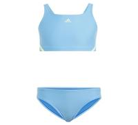 adidas Bambina Sportswear 3-Stripes Bikini Kids, Blue Burst/Green Spark, 7-8 Years