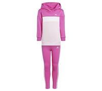 adidas Bambina Tiberio 3-Stripes Colorblock Fleece Leggings Set Kids, semi lucid fuchsia/white/clear pink, 6-7 Years