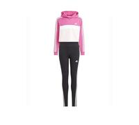 adidas Bambina Tiberio 3-Stripes Colorblock Fleece Leggings Set Kids, semi lucid fuchsia/white/white, 14-15 Years