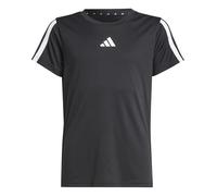 adidas Bambina Train Essentials 3-Stripes T-Shirt, Black/White, 14-15 Years