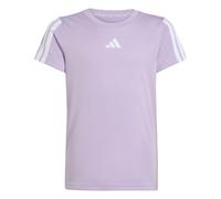 adidas Bambina Train Essentials 3-Stripes T-Shirt, Powder Plum/White, 7-8 Years