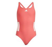 adidas Bambine e Ragazze 3-Stripes C-Back Swimsuit Kids Swimwear, Semi Lucid Red/White, 4-5 Years