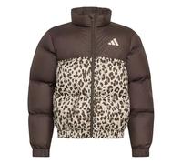 adidas Bambine e ragazze Synthetic Down Allover Print Coat, dark brown/Crystal Linen/Khaki Six/Crystal Linen, 13-14 Years