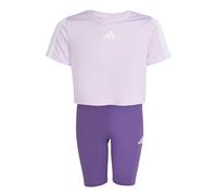 adidas Bambine e ragazze TRAIN ESSENTIALS 3-STIPES T-SHIRT SET