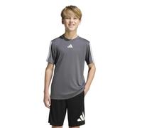 adidas Bambini e Ragazzi Train Essentials 3-Stripes Shirt, Grey Five/White, 5-6 Years