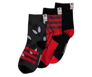 adidas Bambino Marvel Spider-Man Crew Socks 3 Pairs, Black/Grey Six/Grey Six, 4-5 anni