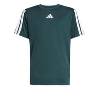 adidas Bambino Train Essentials 3-Stripes T-Shirt, Aurora Ivy/White, 9-10 Years
