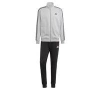 adidas Basic 3-stripes Fleece Track Suit, Tuta da allenamento Uomo, Medium Grey Heather / Black, XS