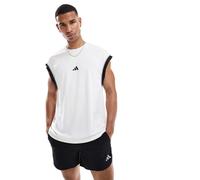 adidas Uomo Basketball all World Sleeveless Tank, White/Black, S