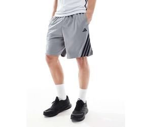 adidas - Basketball Legends - Pantaloncini grigi con 3 strisce-Grigio M 5in