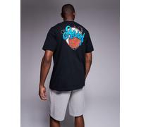 adidas - Basketball - T-shirt nero slavato con stampa sul retro L