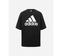 adidas Donna Essentials Big Logo Boyfriend Tee, Black/White, XS