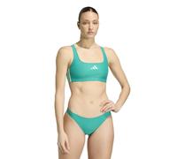 adidas Donna 3 Stripes V-Back Bikini Swimwear, Equipment Green/Clear Mint, 34