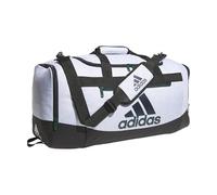 adidas Defender IV Large Duffel, Sports Duffle Men and Women, Durable Gym Bags, Jersey White/Legend Ink Blue/Black, Medium (66L)