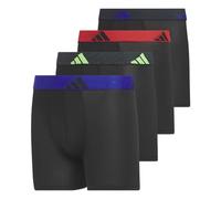 adidas Boxer da ragazzo in microfibra, vestibilità atletica, confezione da 4, progettato per sport attivi e comfort tutto il giorno, Nero/Blu semilucido/verde segnale, L
