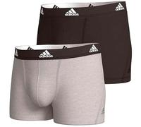 adidas - Boxer Uomo - Cotone Traspirabile - Elastico Flessibile - 2 Pezzi (Nero,Grigio S)