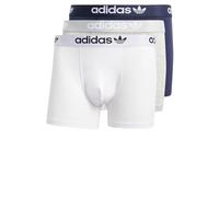 adidas - Boxer Uomo - Cotone Traspirante - 3 Pezzi (Grigio, Blu, Bianco L)