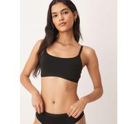 adidas - Brassière elasticizzata nera con scollo rotondo e logo tono su tono-Nero XXL