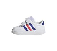adidas Breaknet Lifestyle Court Two-Strap Hook-And-Loop Shoes, Scarpe da Tennis Unisex-Bimbi 0-24, Cloud White/Lucid Blue/Bright Red, 26 EU