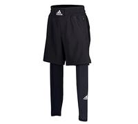 Adidas BXWTSH03-100 BOXWEAR Tech - Shorts Inner Long Tights Pantaloncini Unisex - Adulto Blackwhite XL