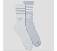 adidas Originals - Confezione da 2 paia di calzini argento metallizzato / bianco con 3 strisce glitterate 40-42