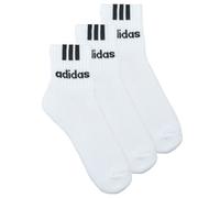adidas Calzini 3-Stripes Linear Half-Crew Cushioned Socks 3 Pairs in Bianco L