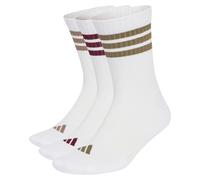 adidas Unisex - Adulto 3Stripes Cushioned Sportswear Crew Socks 3 Pair Pack Socks, white/olive strata/Khaki Six/maroon, L