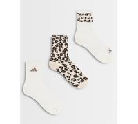 adidas calzini da training a stampa leopardata confezione da 3-Nero L