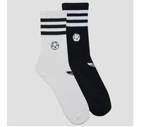 adidas Calzini Embroidered Football Crew Socks 2 Pairs in Nero M