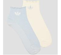 adidas Originals - Ruffle - Calzini corti color cielo cristallino e bianco sporco-Blu 37 1/3-38 2/3