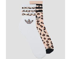 adidas Calzini Leopard Crew Socks 2 Pairs in Multicolore S