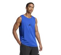 adidas Canotta da uomo Essentials in jersey con logo piccolo, blu reale/nero, L