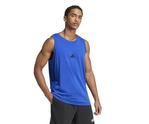 adidas Canotta da uomo Essentials in jersey con logo piccolo, blu reale/nero, L