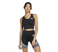 adidas Donna Train Essentials 3-Stripes Cropped Tank Top, Black/White, M
