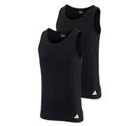 adidas Herren Unterwäsche Tank Top (2pk) -Active Flex Cotton Canottiera, Black_4am018, S Uomo
