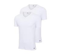 adidas Herren Unterwäsche V Neck Shirt (2pk) -Active Flex Cotton Canottiera, White_4am017, M Uomo
