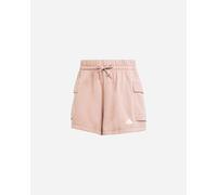 adidas Donna Essentials Small Logo French Terry Cargo Shorts, Warm Clay/White, S