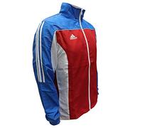 adidas Combat Sports Light Track Jacket w/Classic 3 Stripes - Rosso Blu Bianco - XXL