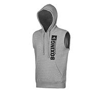 adidas Community Vertical Hoody Sleeveless Boxing Felpa con Cappuccio Senza Maniche, Grigio/Nero, M Uomo