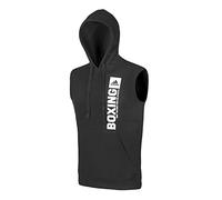 adidas Community Vertical Hoody Sleeveless Boxing Felpa con Cappuccio Senza Maniche, Nero/Bianco, L Uomo